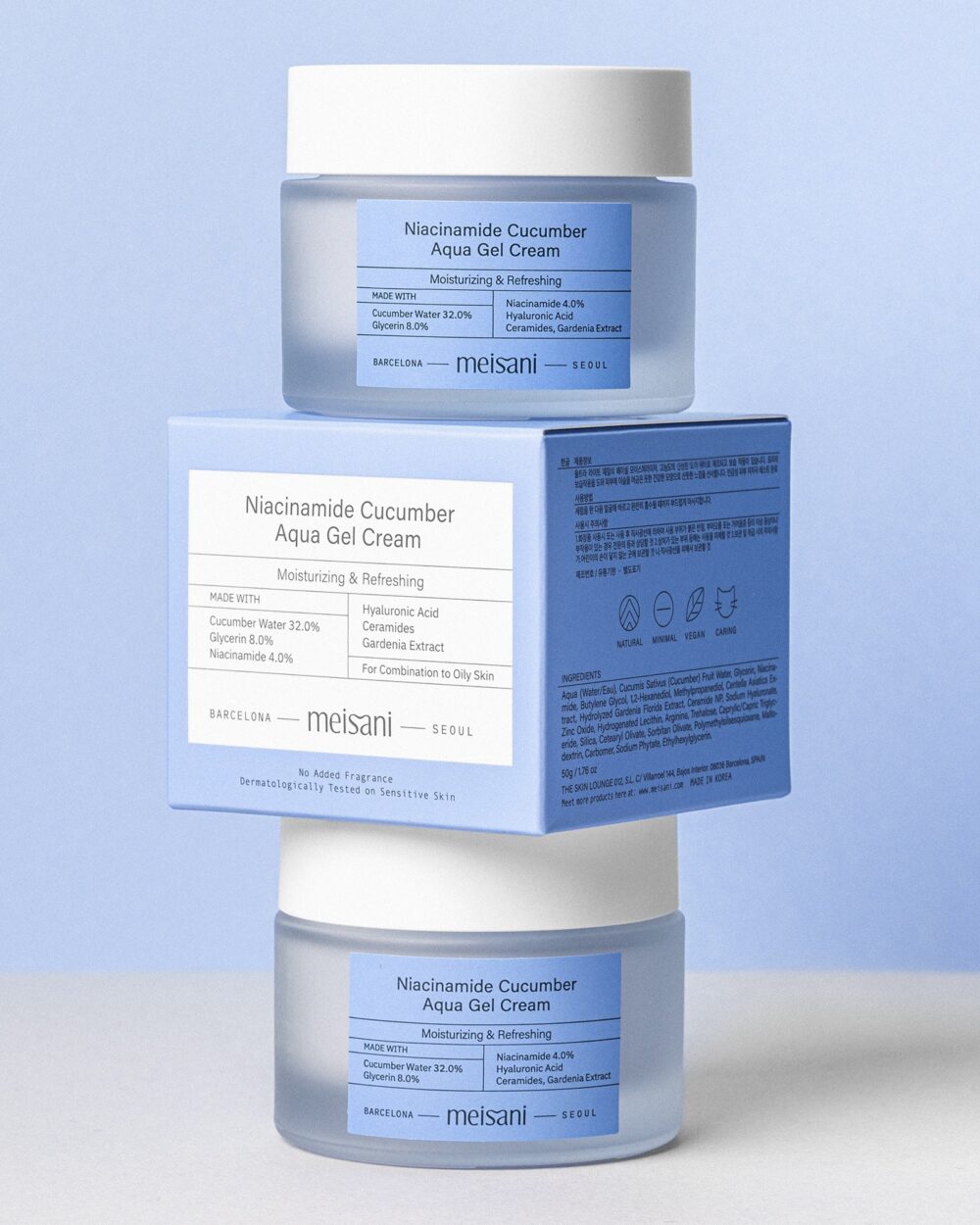 Meisani Niacinamide Cucumber Aqua Gel Cream-hydratačný krémový gél na tvár